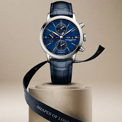Baume & Mercier Classima Gent Automatic Chronograph Date Leather Strap Blue Dial M0A10784