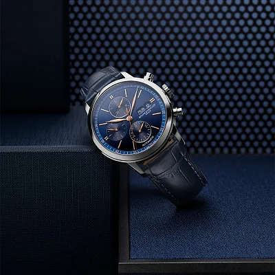 Baume & Mercier Classima Gent Automatic Chronograph Date Leather Strap Blue Dial M0A10784