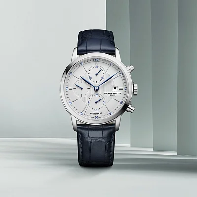 Baume & Mercier Classima Gent Automatic Chronograph Date Leather Strap Grey Dial M0A10330