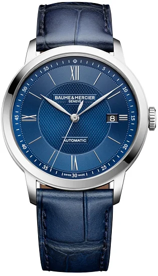 Baume & Mercier Classima Gent Automatic Date Leather Strap Blue Dial M0A10879