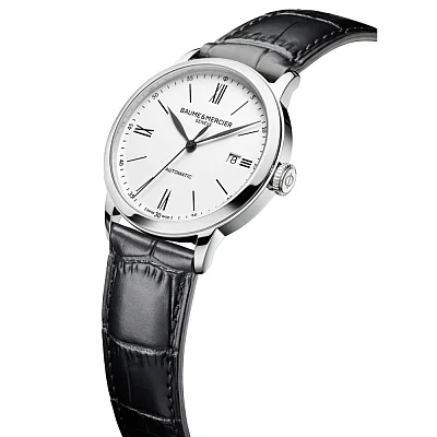 Baume & Mercier Classima Gent Automatic Date Leather Strap White Dial M0A10874