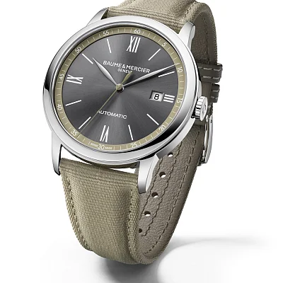 Baume & Mercier Classima Gent Automatic Date Synthetic Strap Ardoise Dial M0A10695