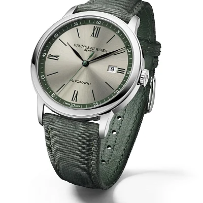 Baume & Mercier Classima Gent Automatic Date Synthetic Strap Grey Dial M0A10696