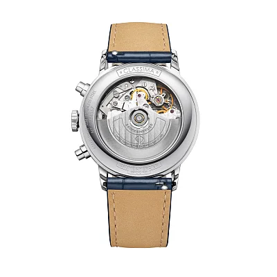 Baume & Mercier Classima Gent Automatic Chronograph Date Leather Strap Blue Dial M0A10784