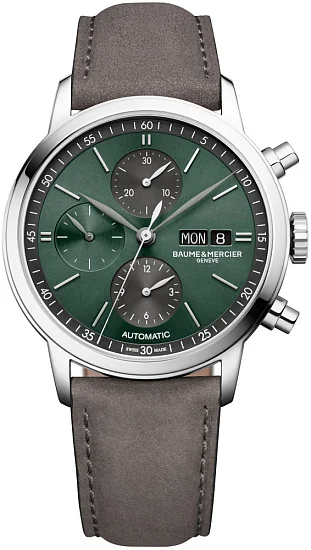 Baume & Mercier Classima Gent Automatic Chronograph Date Leather Strap Green Dial M0A10783
