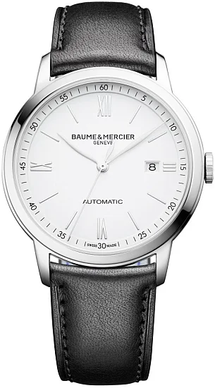 Baume & Mercier Classima Gent Automatic Date Leather Strap White Dial M0A10332