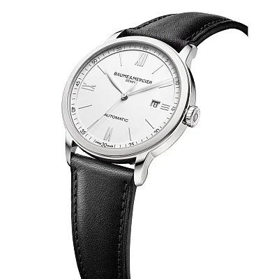 Baume & Mercier Classima Gent Automatic Date Leather Strap White Dial M0A10332
