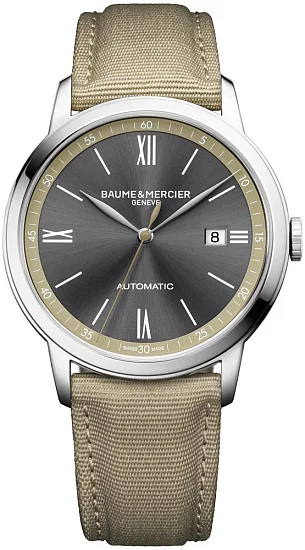 Baume & Mercier Classima Gent Automatic Date Synthetic Strap Ardoise Dial M0A10695