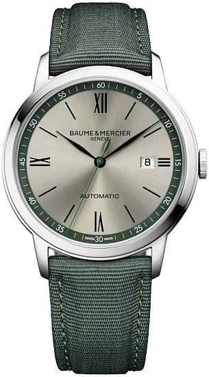 Baume & Mercier Classima Gent Automatic Date Synthetic Strap Grey Dial M0A10696