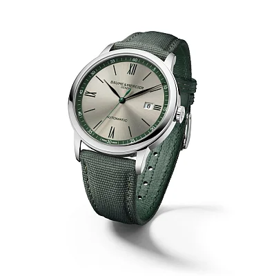 Baume & Mercier Classima Gent Automatic Date Synthetic Strap Grey Dial M0A10696