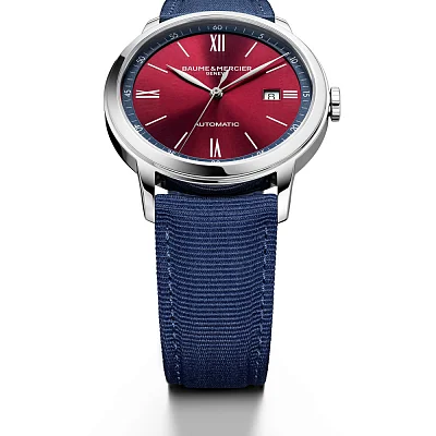 Baume & Mercier Classima Gent Automatic Date Synthetic Strap Violet Dial M0A10694