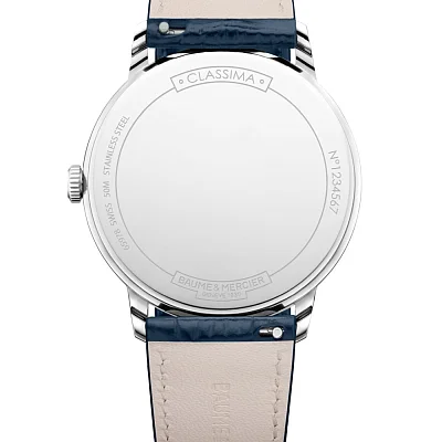 Baume & Mercier Classima Gent Quartz Date Leather Strap Blue Dial M0A10878