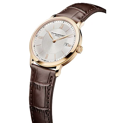 Baume & Mercier Classima Gent Quartz Date Leather Strap Grey Dial M0A10857