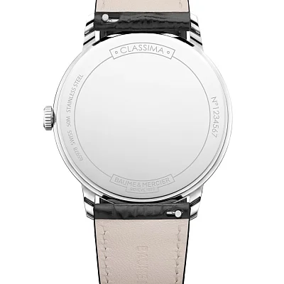 Baume & Mercier Classima Gent Quartz Date Leather Strap Black Dial M0A10881