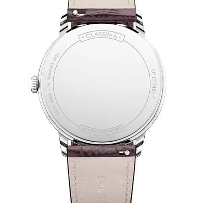 Baume & Mercier Classima Gent Quartz Date Leather Strap Grey Dial M0A10882