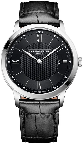 Baume & Mercier Classima Gent Quartz Date Leather Strap Black Dial M0A10881