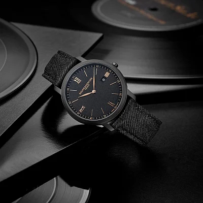 Baume & Mercier Classima Gent Quartz Date Synthetic Strap Black Dial M0A10762