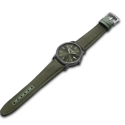 Baume & Mercier Classima Gent Quartz Date Synthetic Strap Green Dial M0A10766