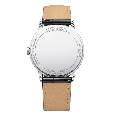 Baume & Mercier Classima Gent Quartz Date Leather Strap Blue Dial M0A10324