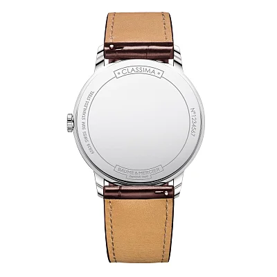 Baume & Mercier Classima Gent Quartz Date Leather Strap Grey Dial M0A10415