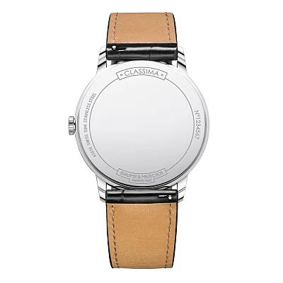 Baume & Mercier Classima Gent Quartz Date Leather Strap White Dial M0A10414