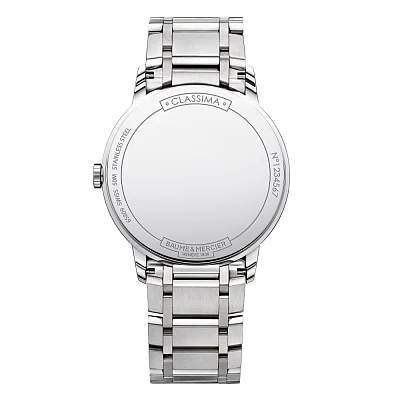 Baume & Mercier Classima Gent Quartz Date Steel Blue Dial M0A10382