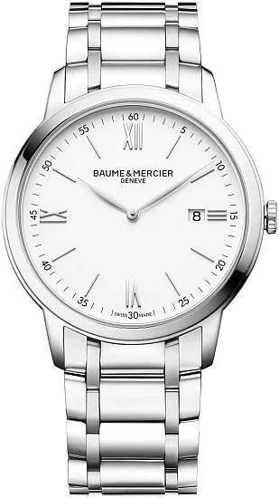Baume & Mercier Classima Gent Quartz Date Steel White Dial M0A10526
