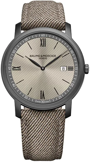 Baume & Mercier Classima Gent Quartz Date Synthetic Strap Grey Dial M0A10767