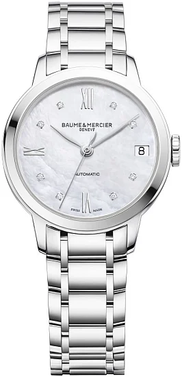 Baume & Mercier Classima Lady Automatic Date Steel White Dial Diamonds M0A10553