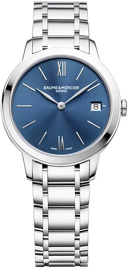 Baume & Mercier Classima Lady Quartz Date Steel Blue Dial M0A10477