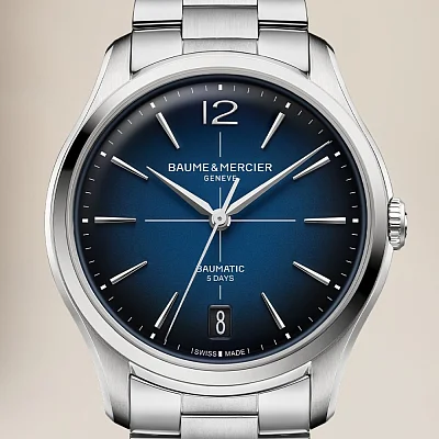 Baume & Mercier Clifton Gent Baumatic Date Steel Blue Dial M0A10792