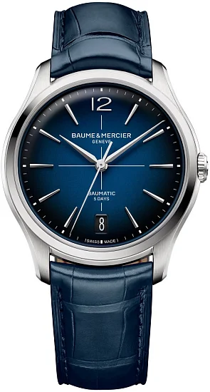 Baume & Mercier Clifton Gent Baumatic Date Leather Strap Blue Dial M0A10771