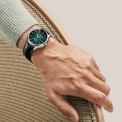 Baume & Mercier Clifton Gent Baumatic Leather Strap Green Dial Date COSC Chronometer M0A10592