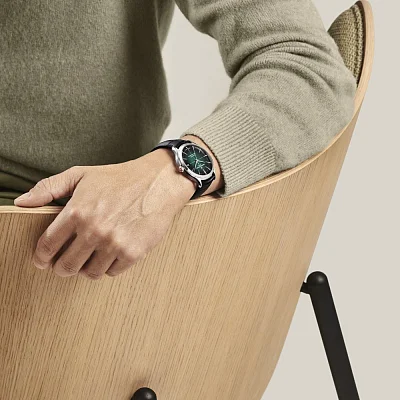 Baume & Mercier Clifton Gent Baumatic Leather Strap Green Dial Date COSC Chronometer M0A10592