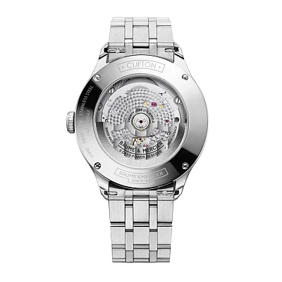 Baume & Mercier Clifton Gent Baumatic Moonphase Day-Date Steel Blue Dial M0A10725