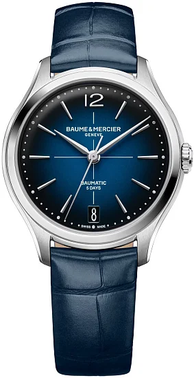 Baume & Mercier Clifton Lady Baumatic Date Leather Strap Blue Dial M0A10833