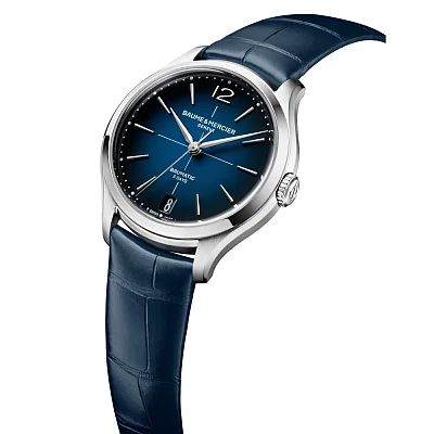 Baume & Mercier Clifton Lady Baumatic Date Leather Strap Blue Dial M0A10833
