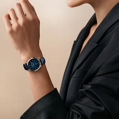 Baume & Mercier Clifton Lady Baumatic Date Leather Strap Blue Dial M0A10833