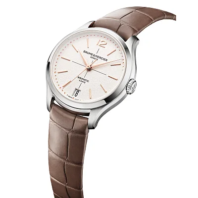 Baume & Mercier Clifton Lady Baumatic Date Leather Strap Grey Dial M0A10831