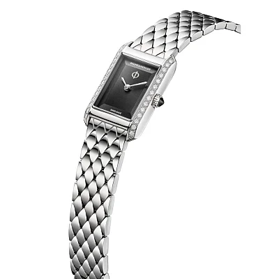 Baume & Mercier Hampton Lady Quartz Steel Black Dial Diamonds M0A10862