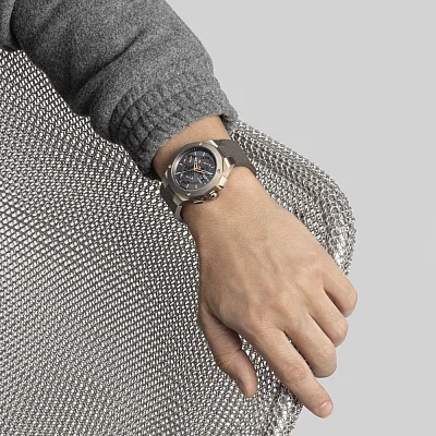 Baume & Mercier Riviera Gent Automatic Chronograph Date Rubber Strap Grey Dial M0A10722