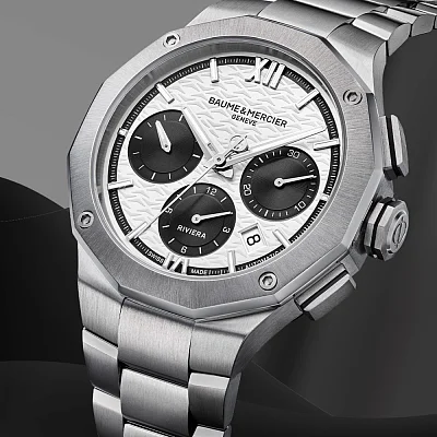 Baume & Mercier Riviera Gent Automatic Chronograph Date Steel Panda Dial M0A10827
