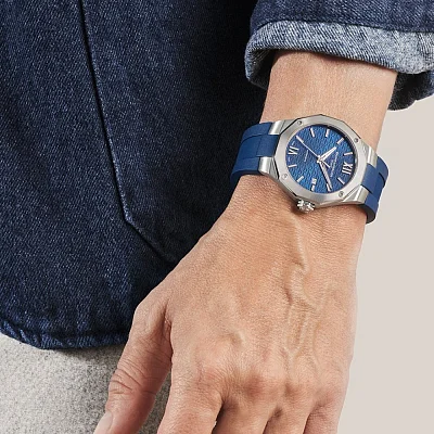 Baume & Mercier Riviera Gent Automatic Date Rubber Strap Blue Dial M0A10619