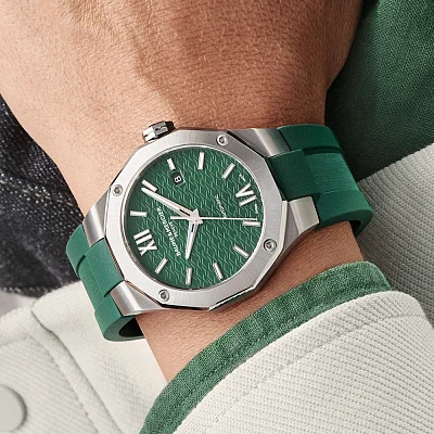 Baume & Mercier Riviera Gent Automatic Date Rubber Strap Green Dial M0A10618