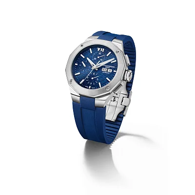 Baume & Mercier Riviera Gent Automatic Chronograph Day-Date Rubber Strap Blue Dial M0A10623