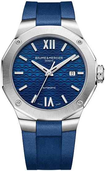 Baume & Mercier Riviera Gent Automatic Date Rubber Strap Blue Dial M0A10619