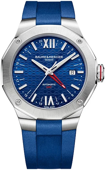 Baume & Mercier Riviera Gent Automatic GMT Date Rubber Strap Blue Dial M0A10659