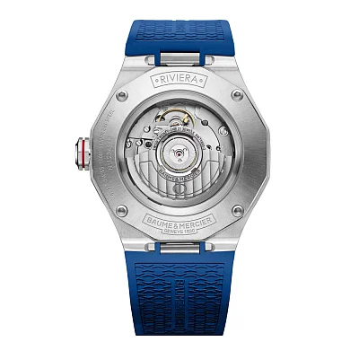 Baume & Mercier Riviera Gent Automatic GMT Date Rubber Strap Blue Dial M0A10659