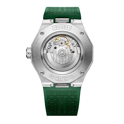 Baume & Mercier Riviera Gent Automatic Date Rubber Strap Green Dial M0A10618