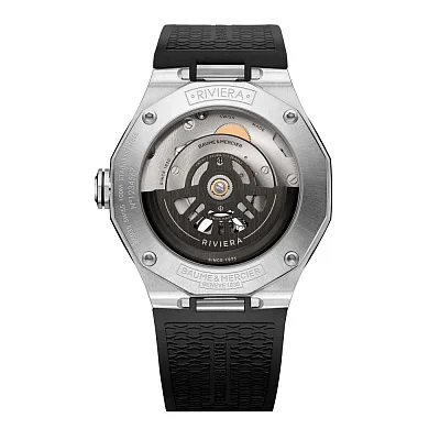 Baume & Mercier Riviera Gent Automatic Rubber Strap Skeleton Black Dial M0A10721
